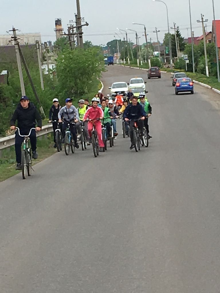 Учащиеся 7Б класса Нурлатской школы №1 организовали велопробег