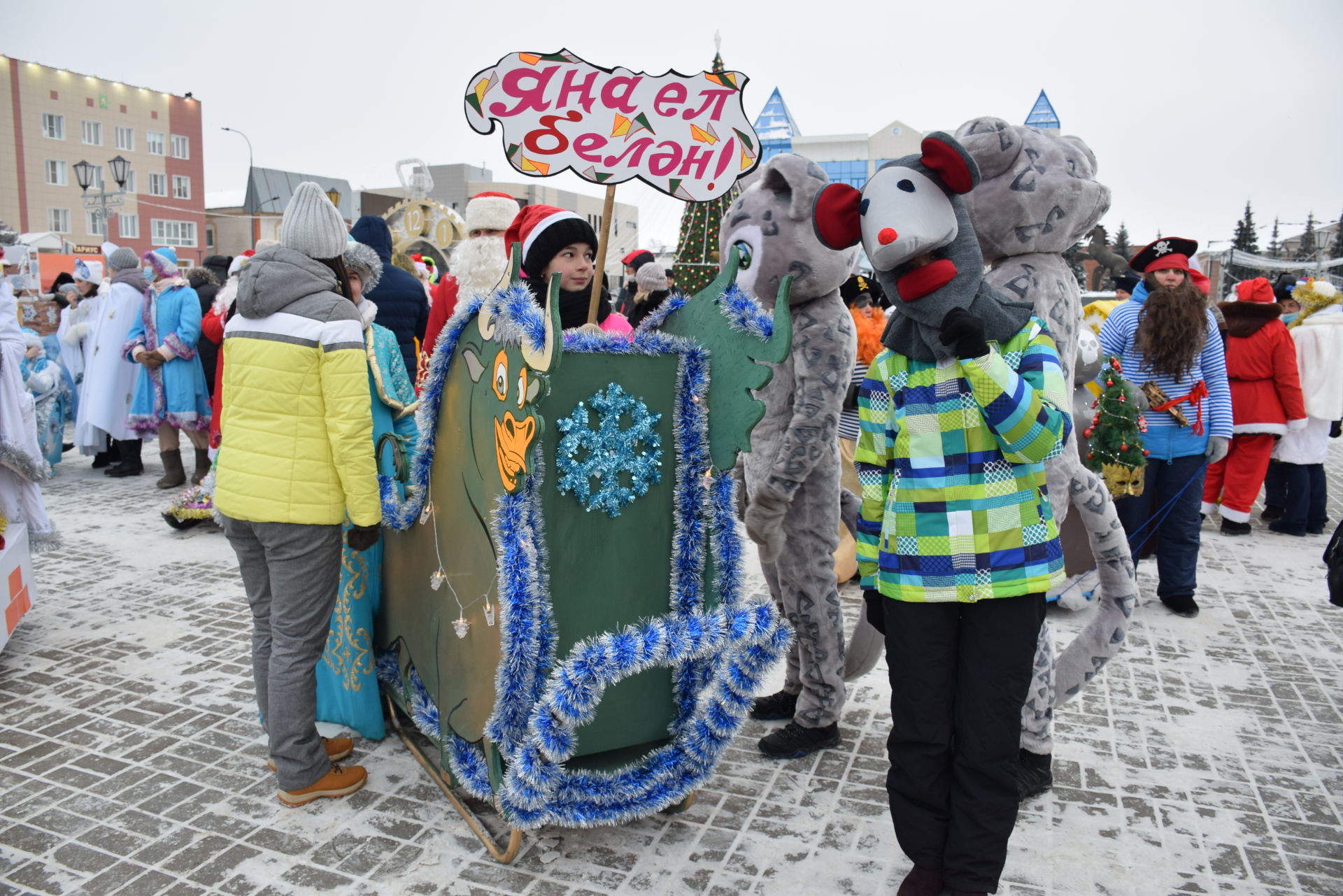 В Нурлате впервые прошел парад санок «Новогодние чудо-сани»