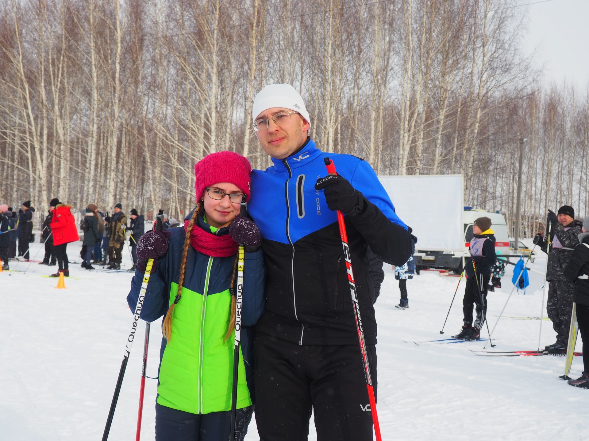 В Нурлате на лыжный старт вместе со своими детьми вышли и папы
