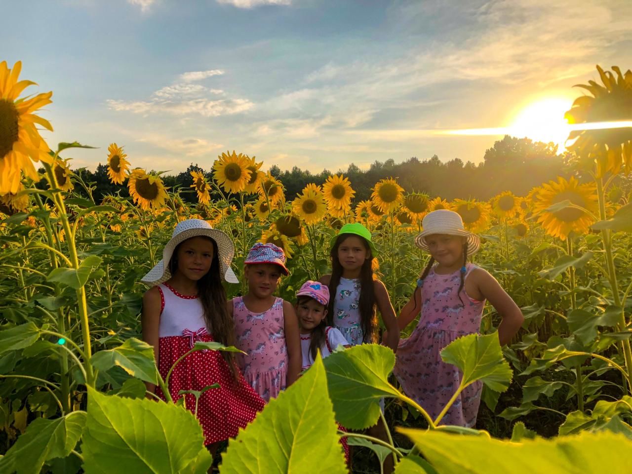 Пять сестричек принимают участие в ярком летнем фотоконкурсе "Панама-мама"