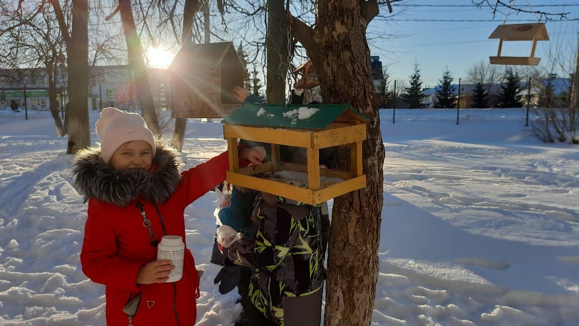 Юные нурлатцы открыли птичью столовую