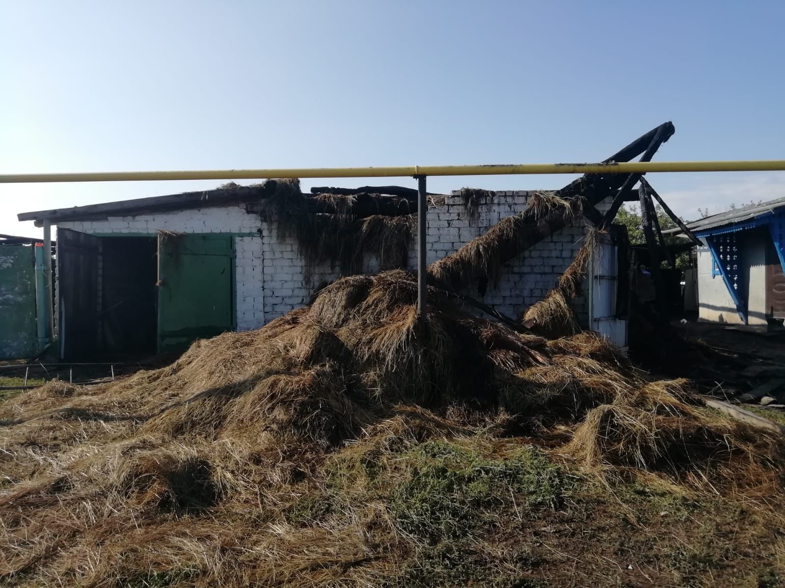 В пожаре козочек спасли, а машина сгорела