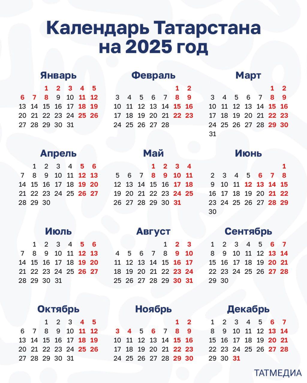 Сокращенные рабочие дни в ноябре 2025 в Татарстане: полное расписание праздников и выходных