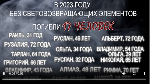 Татарстанские автоинспекторы записали видеоролик о значимости световозвращающих элементов на одежде
