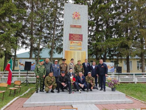 В селе Чулпаново праздничный митинг ко Дню Победы прошел с участием ветерана войны Каима Самигуллина