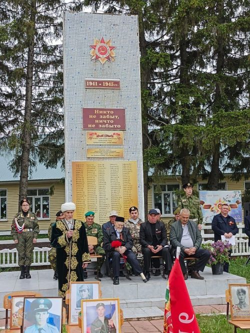 В селе Чулпаново праздничный митинг ко Дню Победы прошел с участием ветерана войны Каима Самигуллина