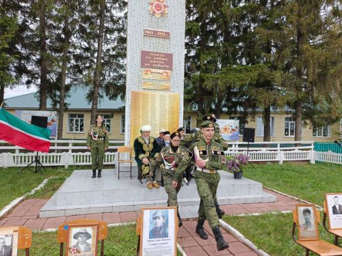 В селе Чулпаново праздничный митинг ко Дню Победы прошел с участием ветерана войны Каима Самигуллина