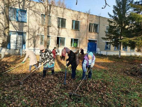 В селе Новое Иглайкино прошел большой осенний субботник