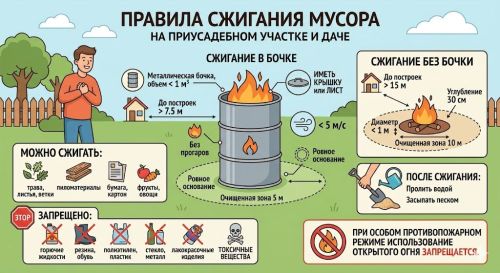 Правила сжигания мусора на приусадебном участке и даче: полная инструкция