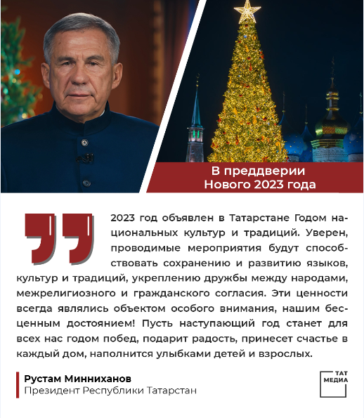 Новогоднее обращение Президента Республики Татарстан Р.Н. Минниханова