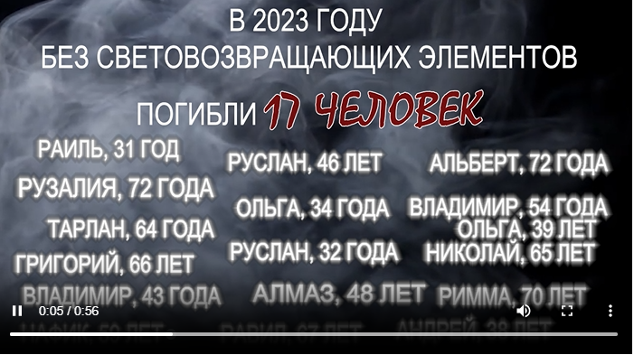 Татарстанские автоинспекторы записали видеоролик о значимости световозвращающих элементов на одежде
