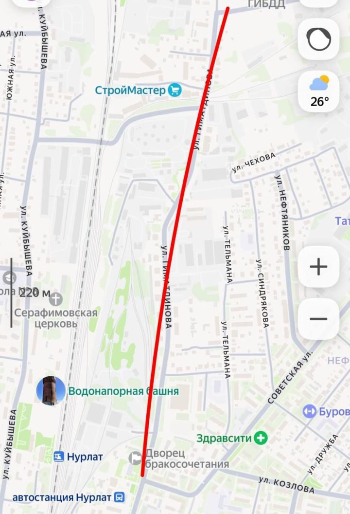 Ремонтные работы ограничат движение на улице Гиматдинова 25 июля