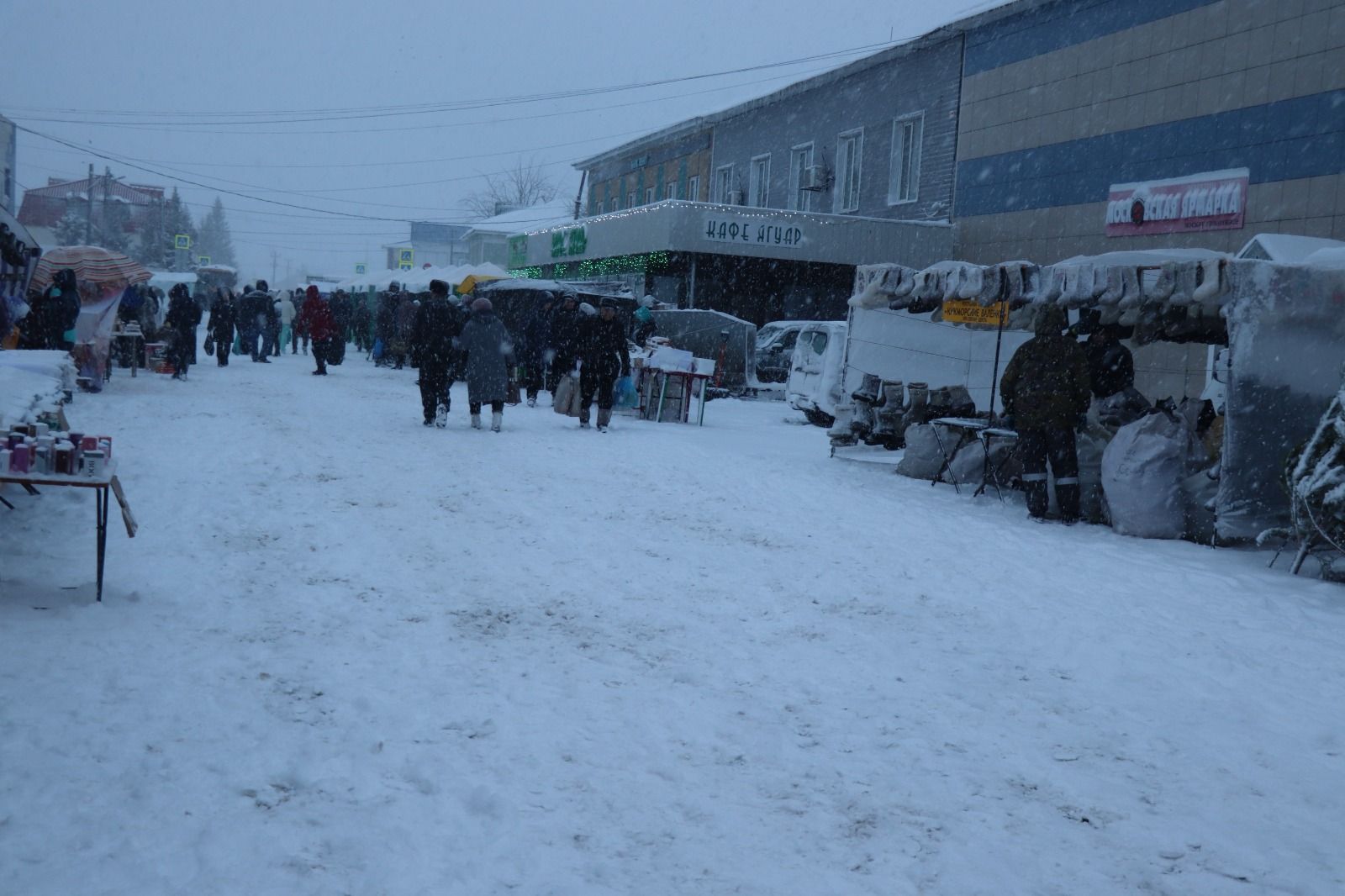 В Нурлате сильный снегопад не помешал сельскохозяйственной ярмарке