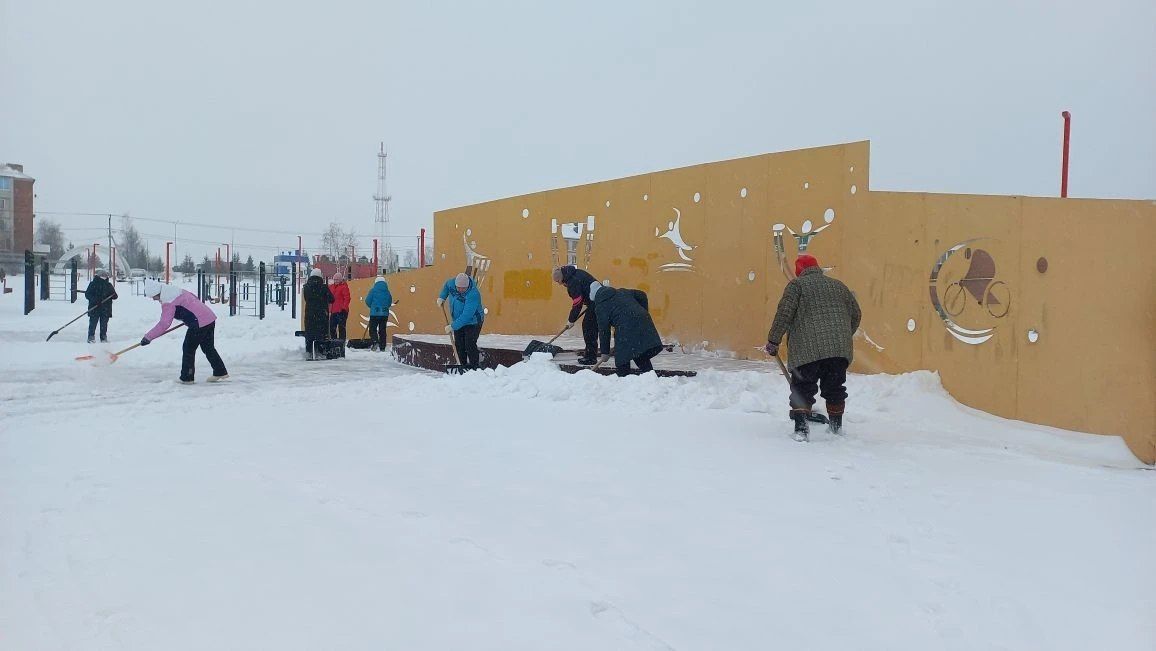Первый зимний субботник прошёл в нурлатском парке «Спортивный»