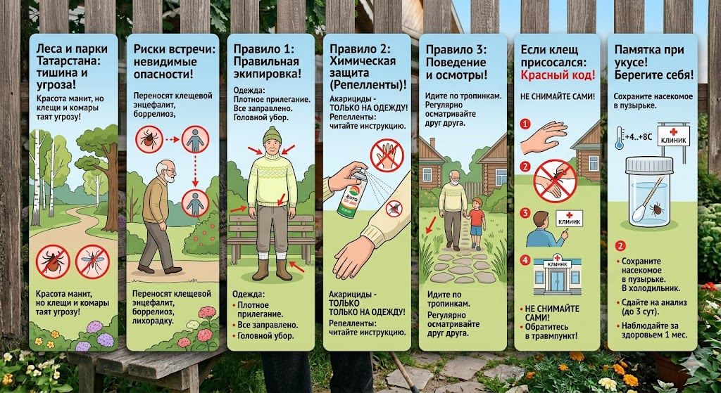 Роспотребнадзор РТ: как защититься от клещей и комаров в лесу