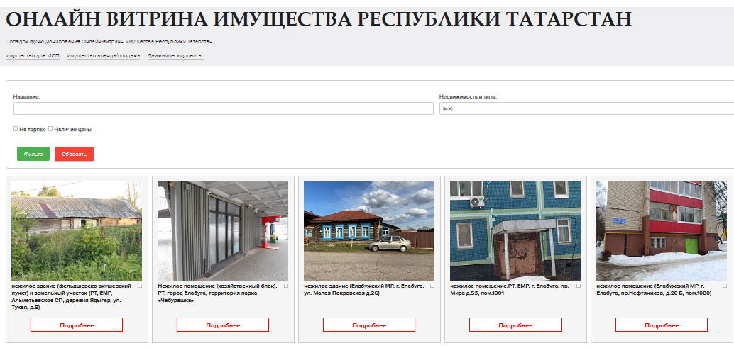 В Татарстане «Витрина имущества» вовлекла в оборот 32 объекта за год