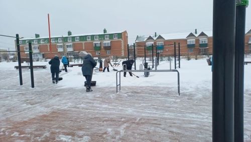 Первый зимний субботник прошёл в нурлатском парке «Спортивный»