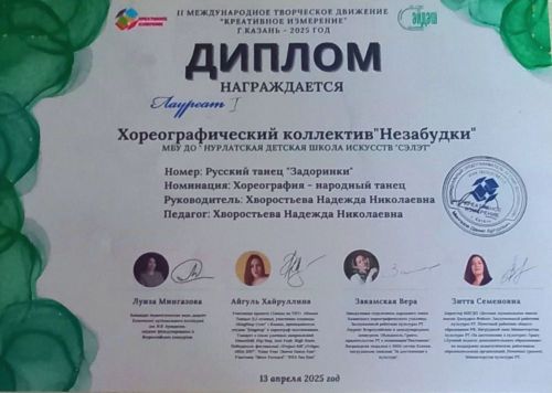 Ансамбль «Незабудки» из школы искусств «Сэлэт» стал лауреатом конкурса в Казани