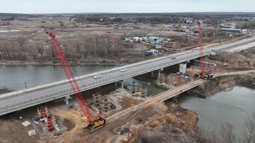 Ремонт опор моста через реку Меша на трассе Р-239 Казань – Оренбург выполнен на 70%