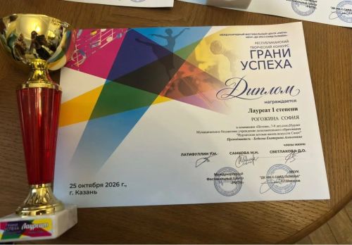 Воспитанницы ДШИ «Сэлэт» стали лауреатами I степени конкурса «Грани успеха» в Казани