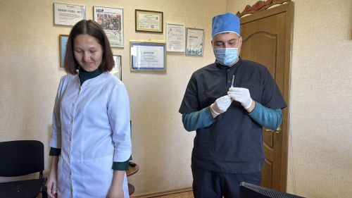Журналисты Нурлата сделали прививку от гриппа