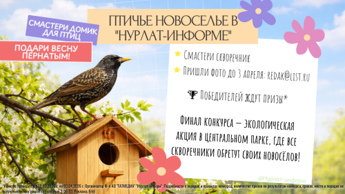 В «Нурлат-информе» стартует конкурс скворечников «Птичье новоселье»