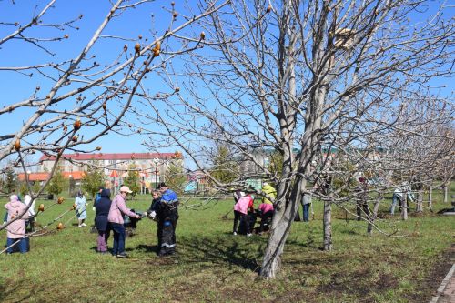 На субботник в парк вышли нурлатские общественники