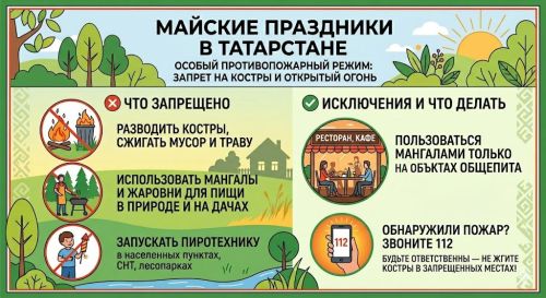 Особый противопожарный режим в Татарстане: запрет костров