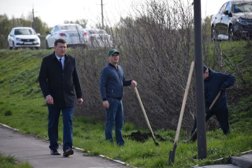 Глава Нурлатского района Дамир Ишкинеев высадил кедры и голубые ели в парке «Кондурча»