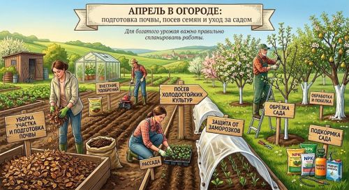 Апрель в огороде: подготовка почвы, посев семян и уход за садом