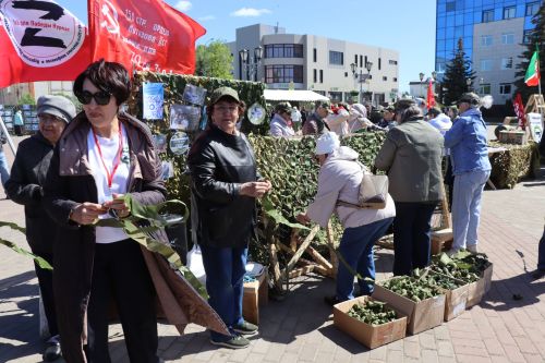 «Паровоз Победы» и лица героев: как в Нурлате отметили 9 Мая на центральной площади