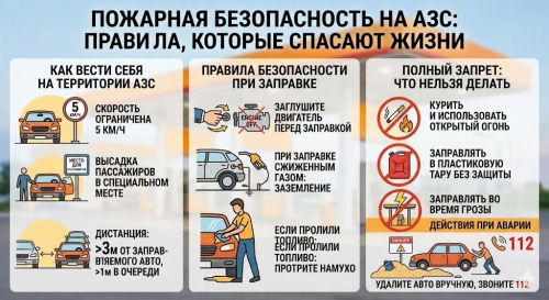 Огнеопасно: 5 км/ч и никаких пассажиров на АЗС