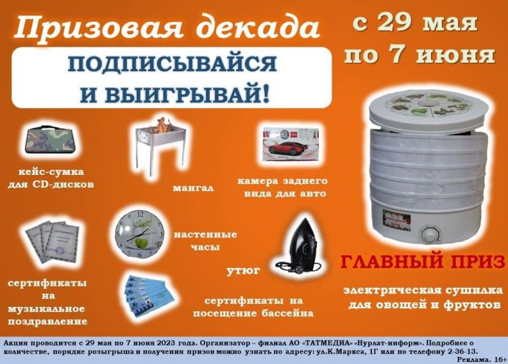 В «Нурлат-информе» подвели итоги призовой декады среди подписчиков