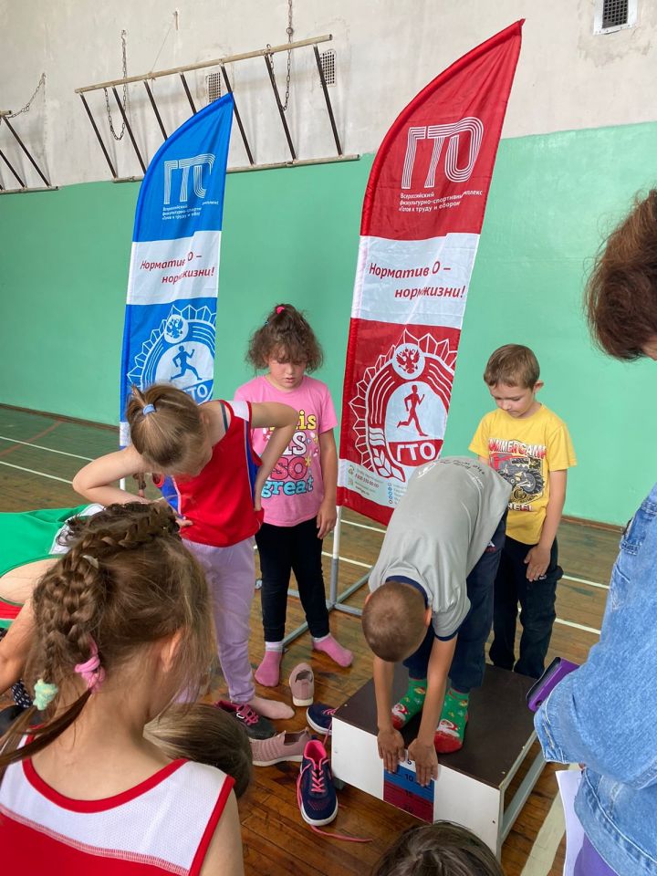В пришкольном лагере Старо-Челнинской школы дети сдавали нормы ГТО