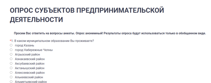 Татарстанские предприниматели могут оценить состояние республиканской бизнес-среды