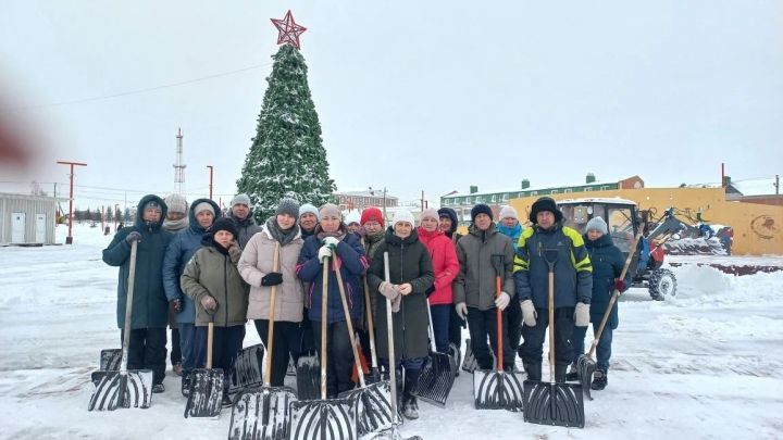 Первый зимний субботник прошёл в нурлатском парке «Спортивный»