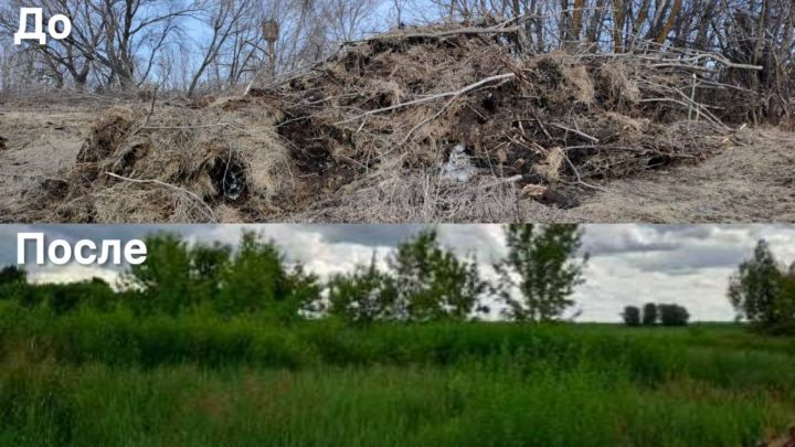 Свалку в Бурметьево ликвидировали: Нурлатский район очищен от 72 куб.м отходов