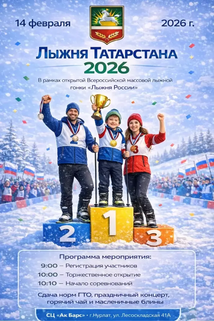 «Лыжня Татарстана — 2026»: спорт, блины и праздник в Нурлате