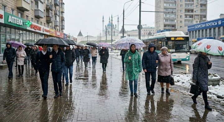 Осадки в виде дождя и мокрого снега ожидаются в Татарстане 21 апреля