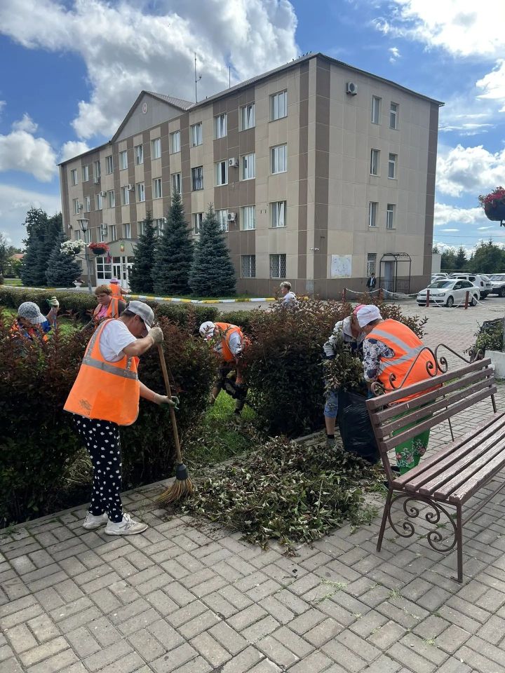 В Нурлате продолжается сезонная обрезка зеленых насаждений